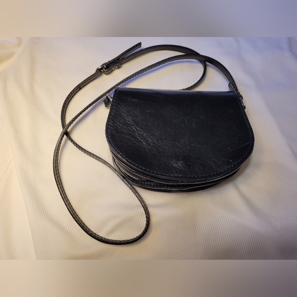 Handmade small leather crossbody